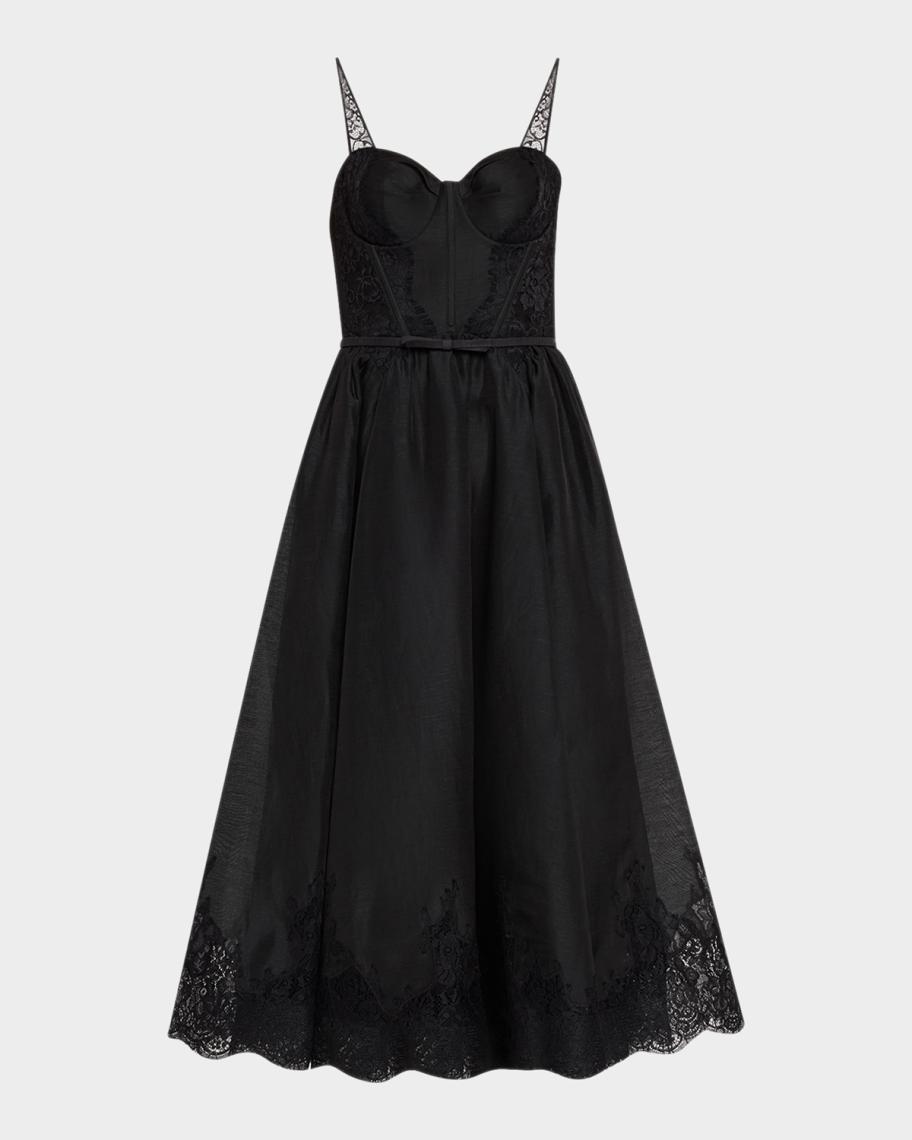 Zimmermann Valiant Lace-Trim Corset Dress | Neiman Marcus