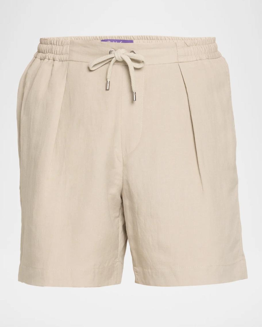 Ralph Lauren Purple Label Men's Silk-Linen Drawstring Shorts