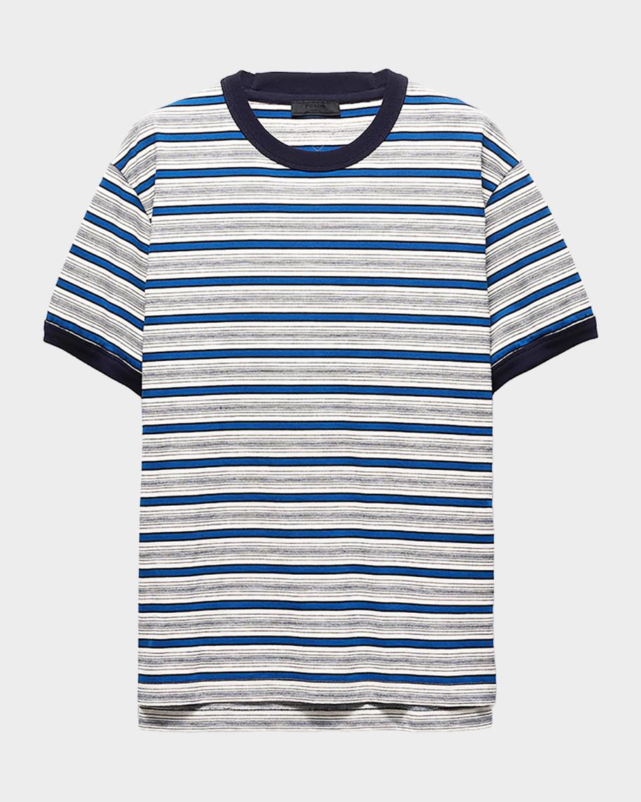 Prada Men's Striped Cotton T-Shirt | Neiman Marcus