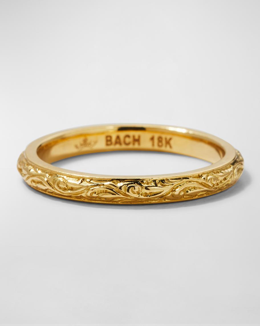 Cynthia Bach 18K Engraved Stack Ring | Neiman Marcus