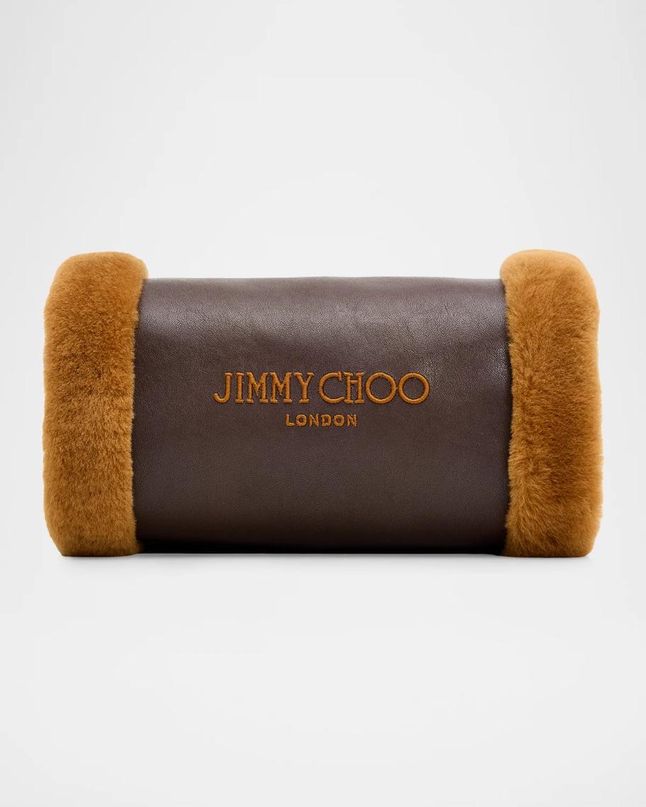 Jimmy Choo Shearling & Leather Hand Warmer Crossbody Bag | Neiman
