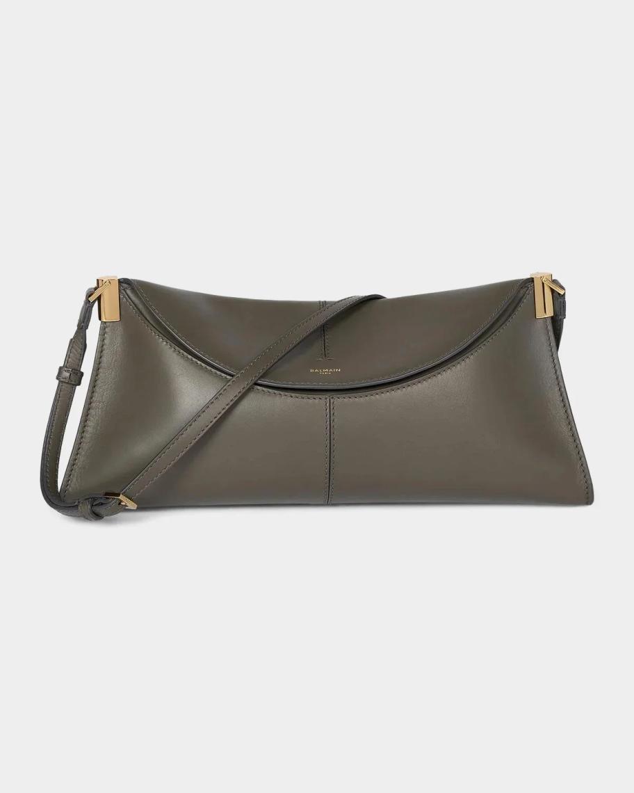 Balmain 64-83 Medium Leather Shoulder Bag | Neiman Marcus