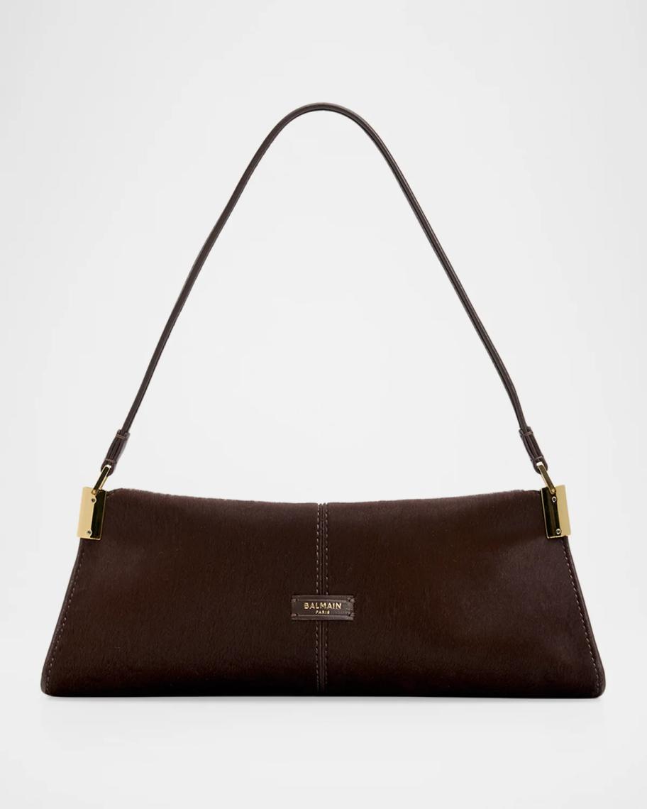 Balmain 64-83 Small Pony Hair Shoulder Bag | Neiman Marcus