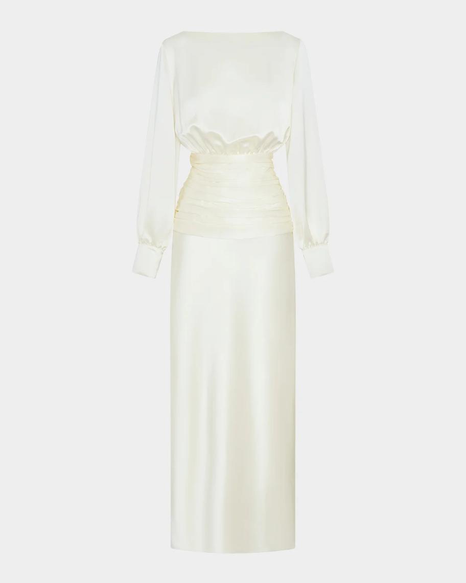 NICHOLAS Samina Open-Back Satin Gown | Neiman Marcus