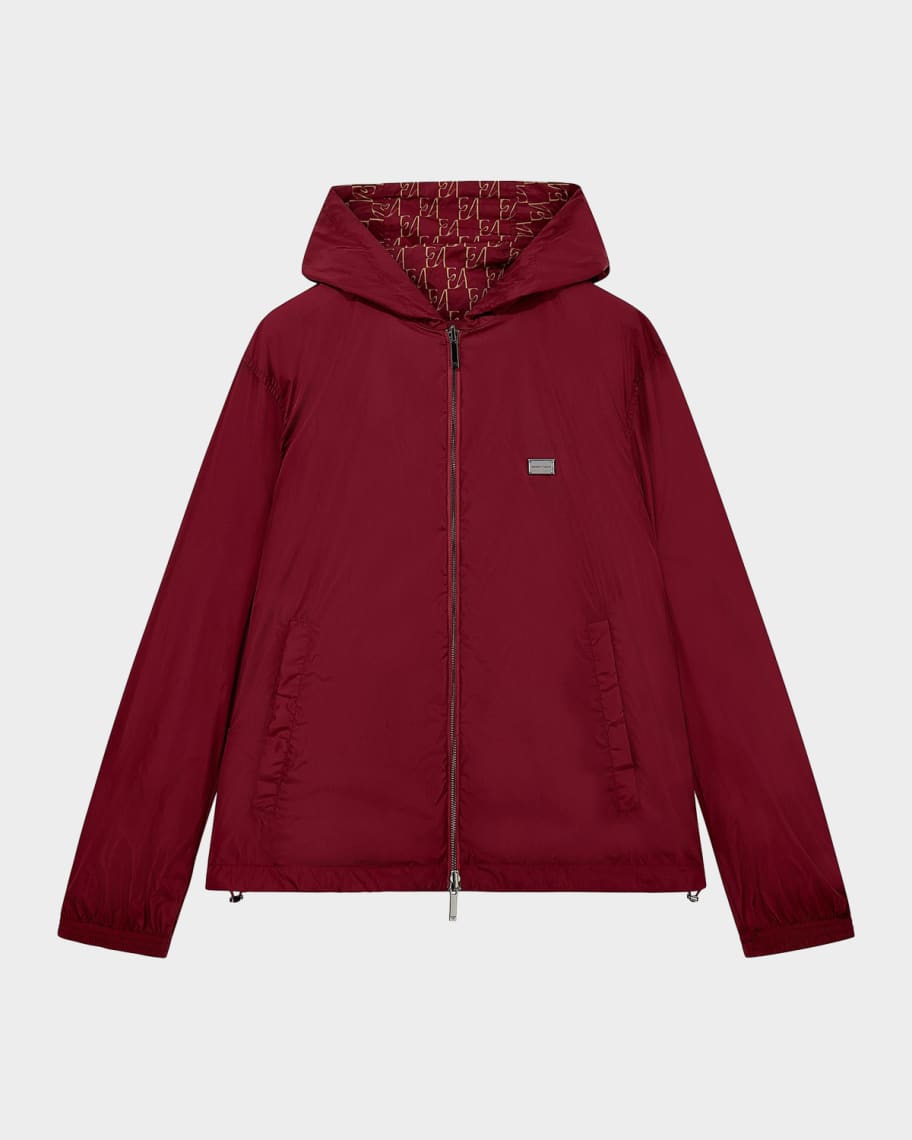 Emporio Armani Men's Reversible Nylon Full-Zip Hooded Jacket