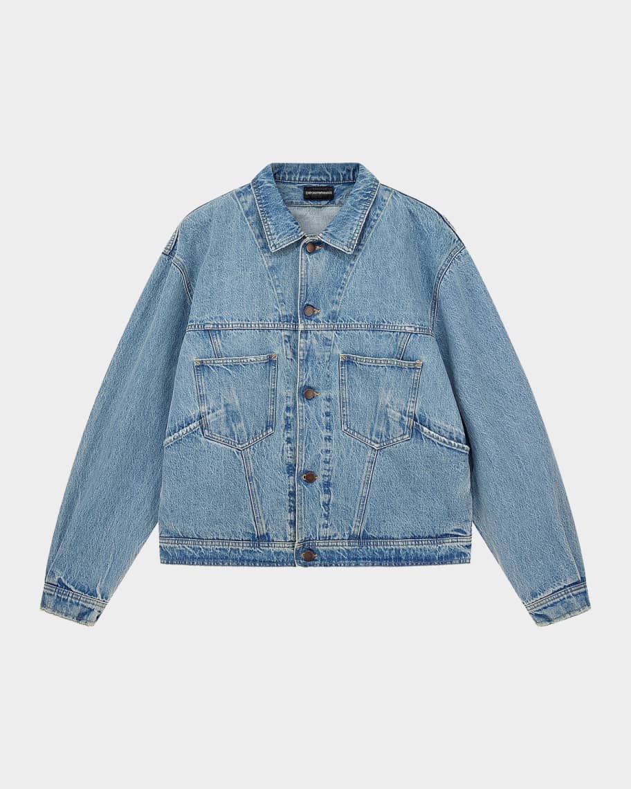 Emporio Armani Men's Oversized Denim Jacket | Neiman Marcus