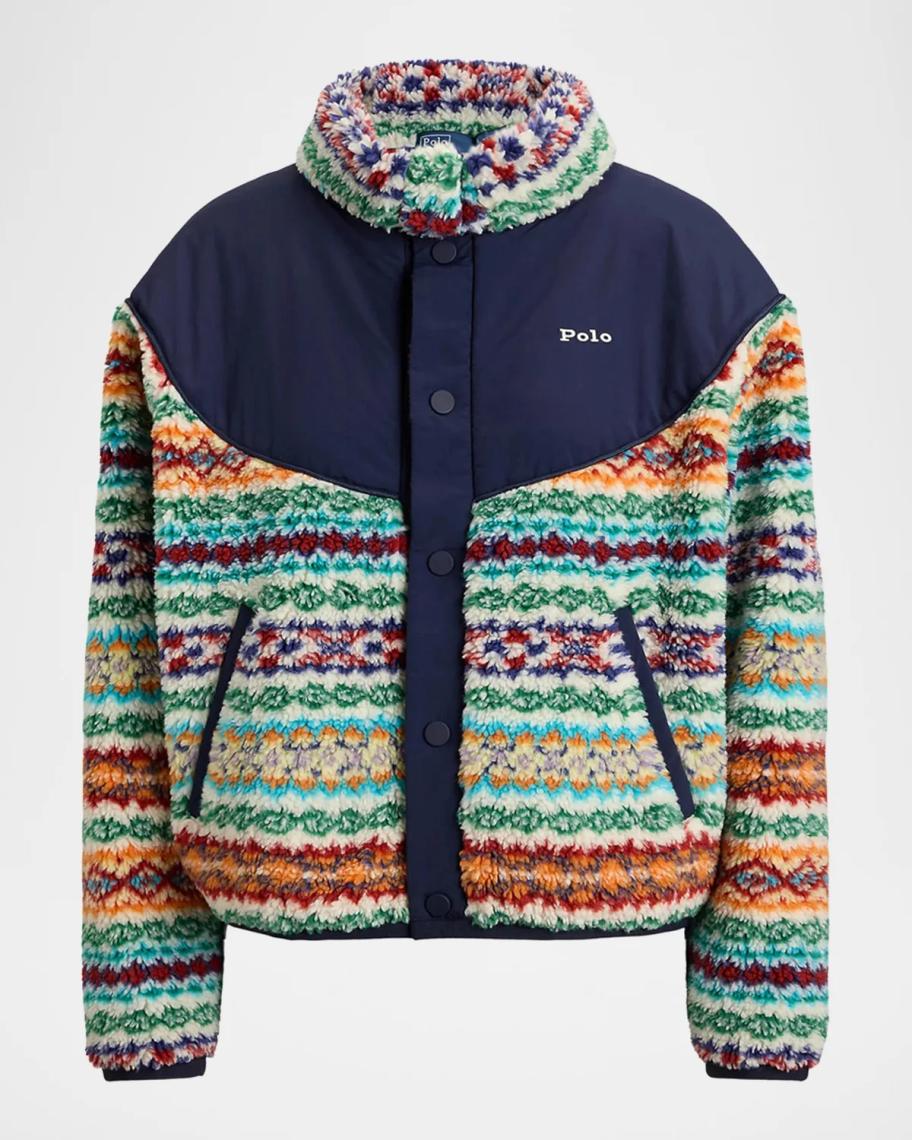 イ*カ様 20352 ポロバイラルフローレン 刺繍 ジャケット フリース Polo Ralph Lauren Fair Isle High-Pile Fleece Jacket | Neiman Marcus