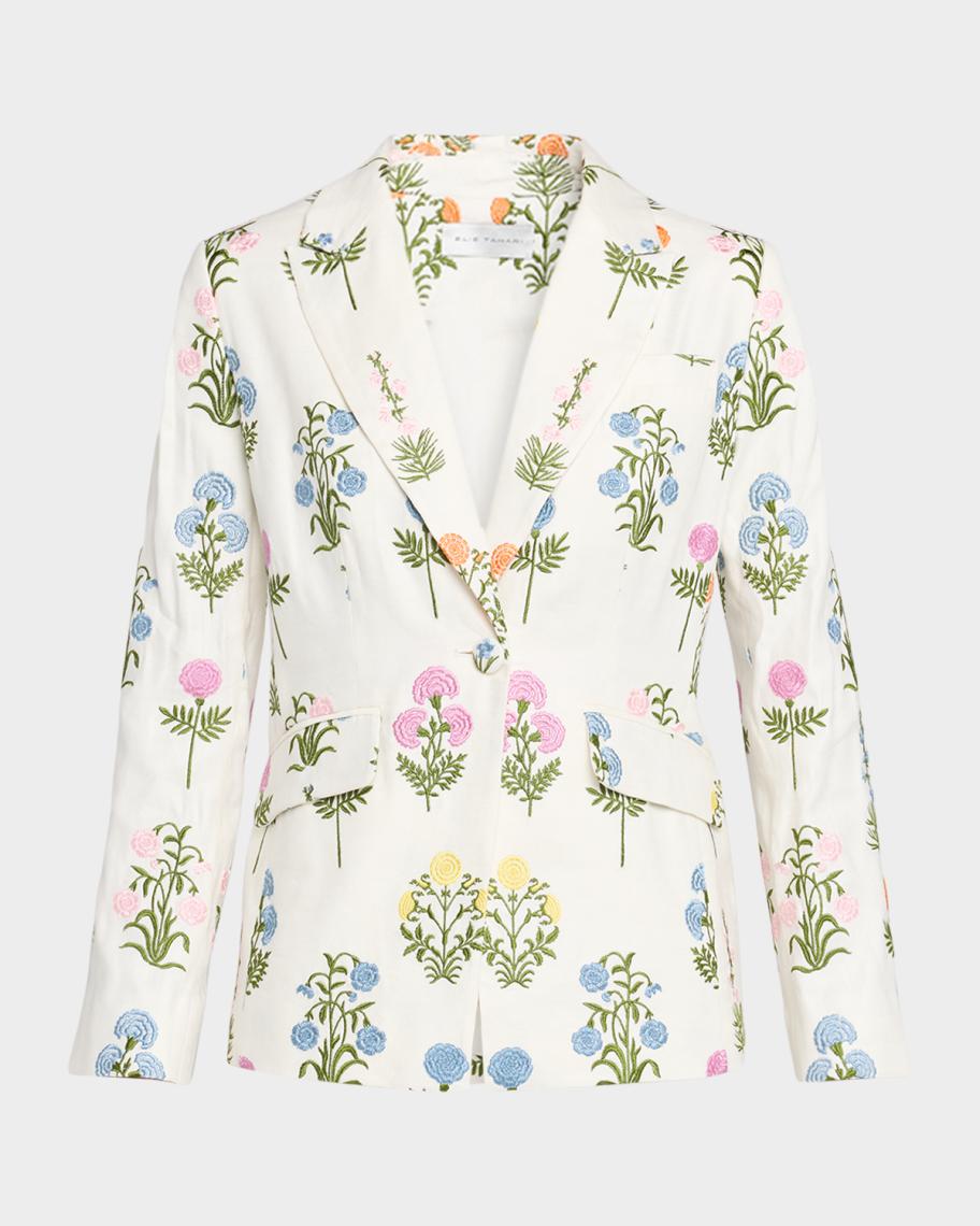 Elie Tahari The Amelia Floral-Embroidered Jacket | Neiman Marcus