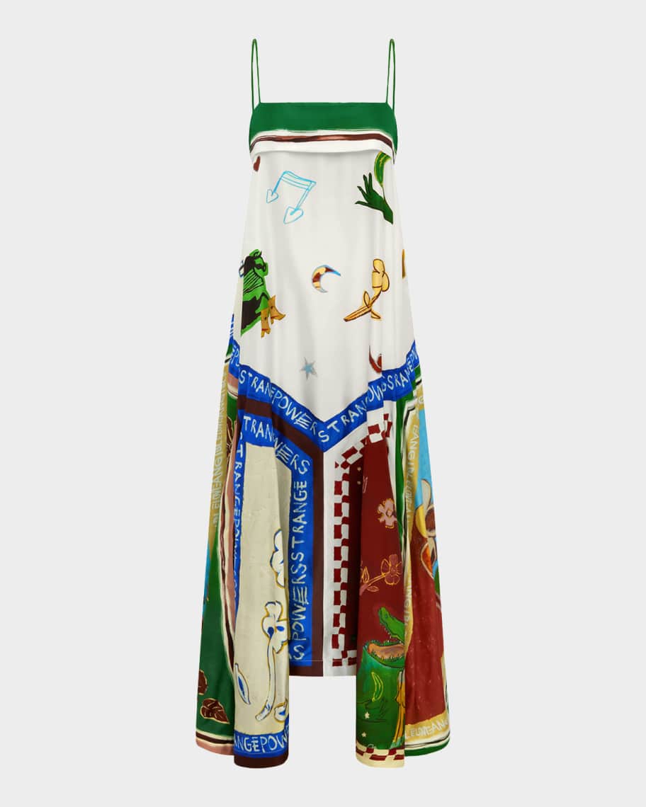 ALEMAIS Tangible Love Silk Midi Dress | Neiman Marcus