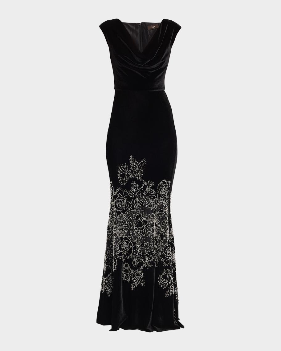 ワンピース Rowley Cynthia Rowley Ophelia Beaded Velvet Gown | Neiman Marcus