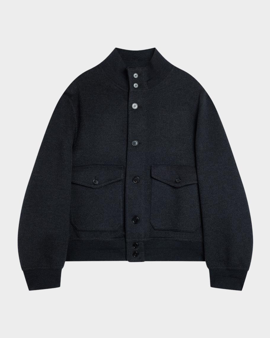 dunhill Men's Double-Face Wool & Cashmere Bomber Jacket | Neiman Marcus