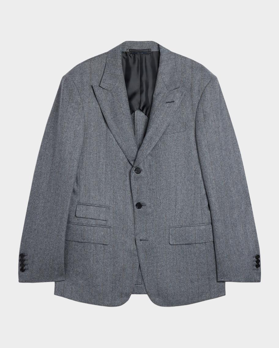 dunhill Men's Wool & Cashmere Herringbone Pinstripe Bourdon Sport Coat ...