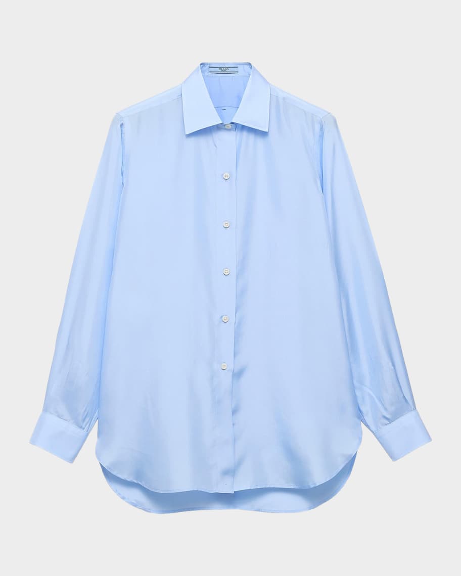 Prada Silk Poplin Shirt | Neiman Marcus