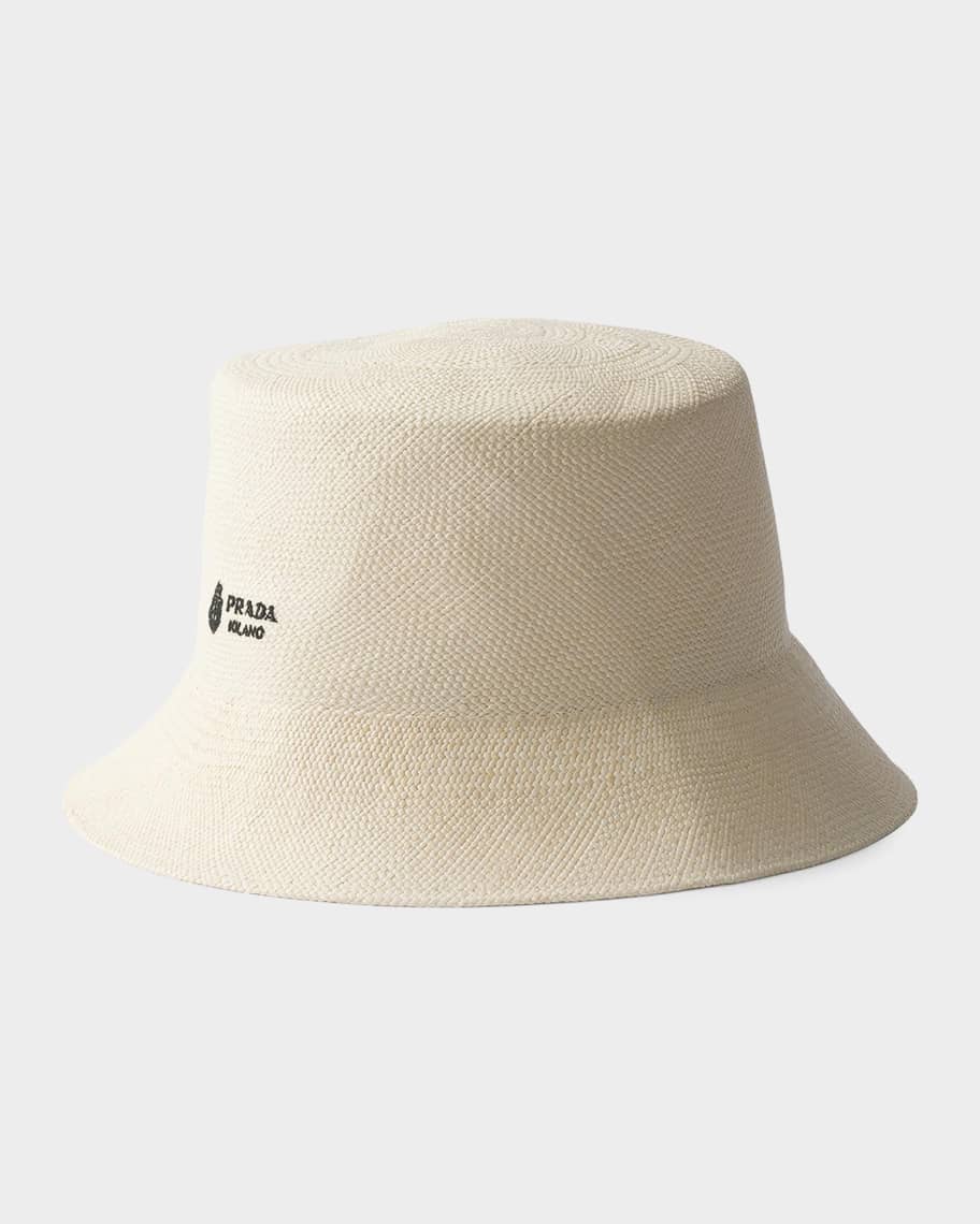 Prada Panama Fabric Bucket Hat | Neiman Marcus