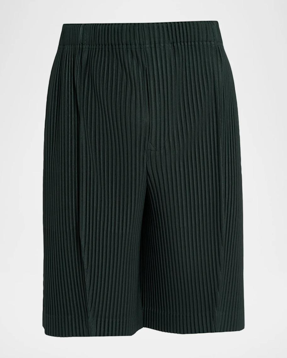 Homme Plissé Issey Miyake Men's Lace Grid Pleated Shorts | Neiman