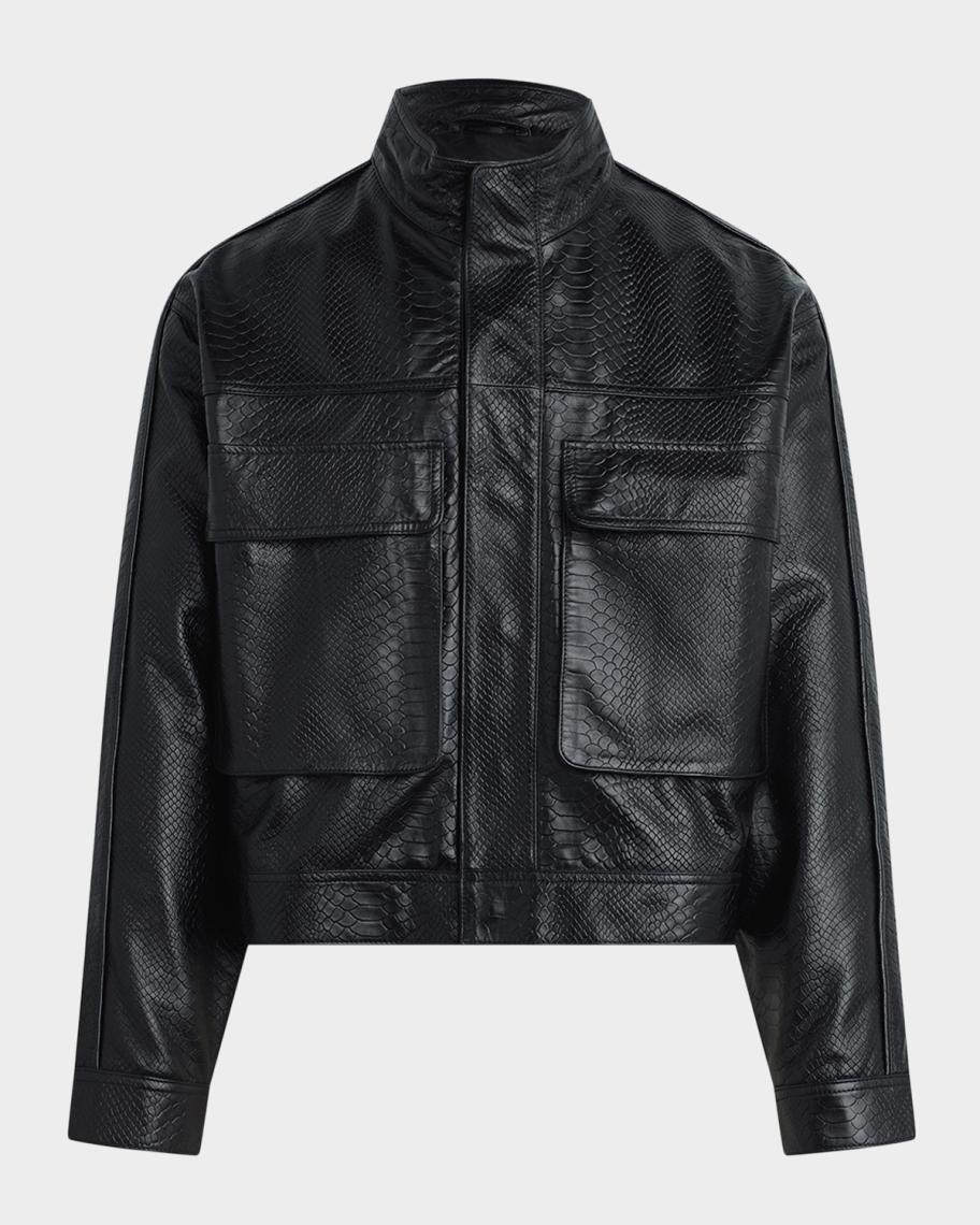 Hudson Men's Leather Stand-Collar Jacket | Neiman Marcus