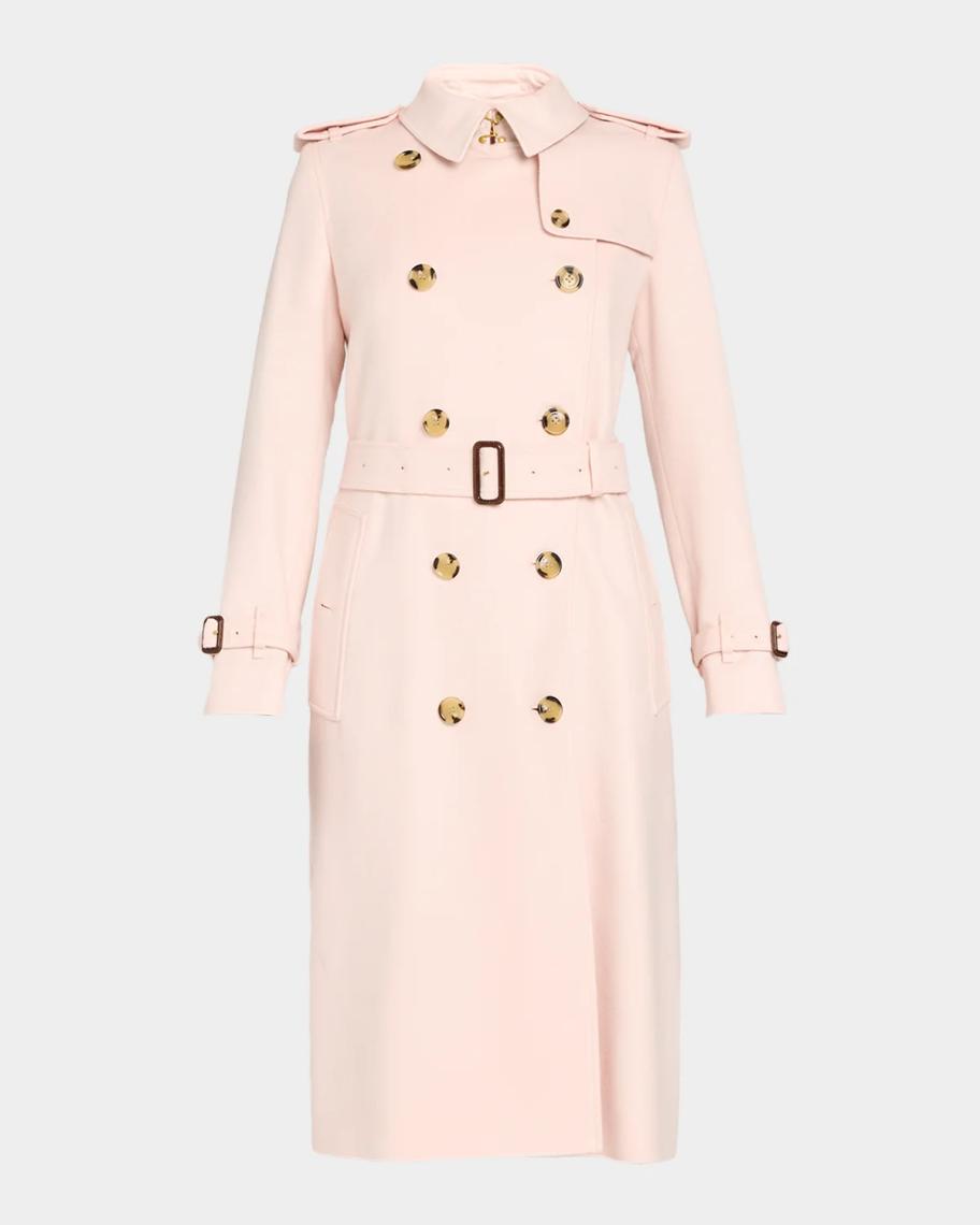 Burberry Kensington Double-Breasted Trench Coat in Brushed