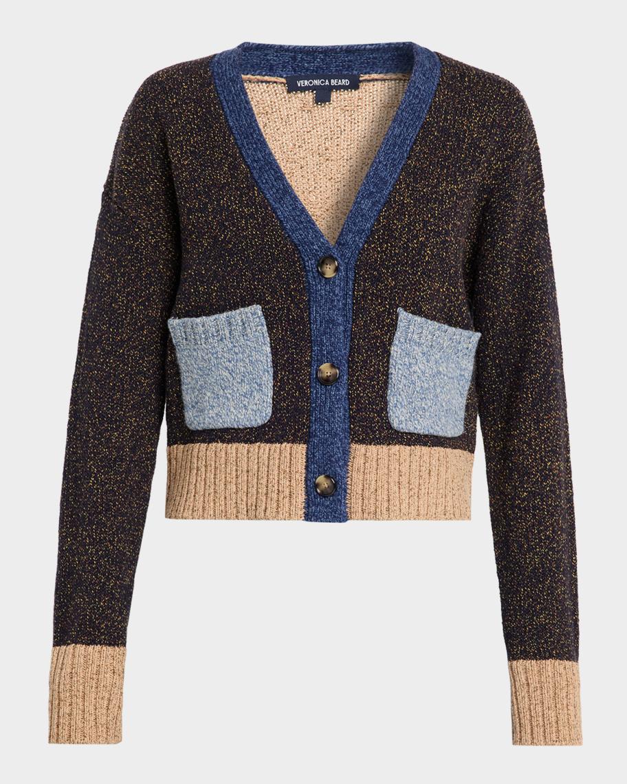 Veronica Beard Josiane Merino Wool-Blend Crop Cardigan | Neiman Marcus