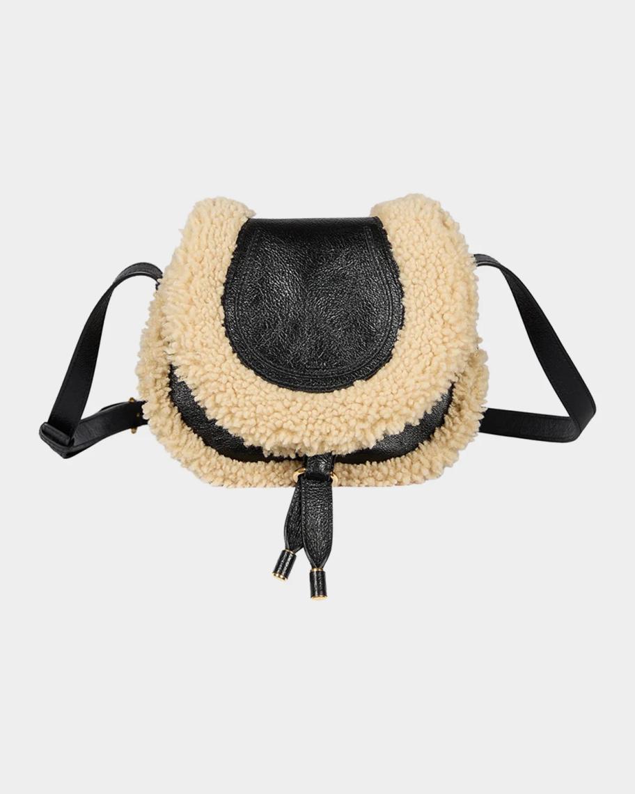Chloe Marcie Small Shearling Crossbody Bag | Neiman Marcus