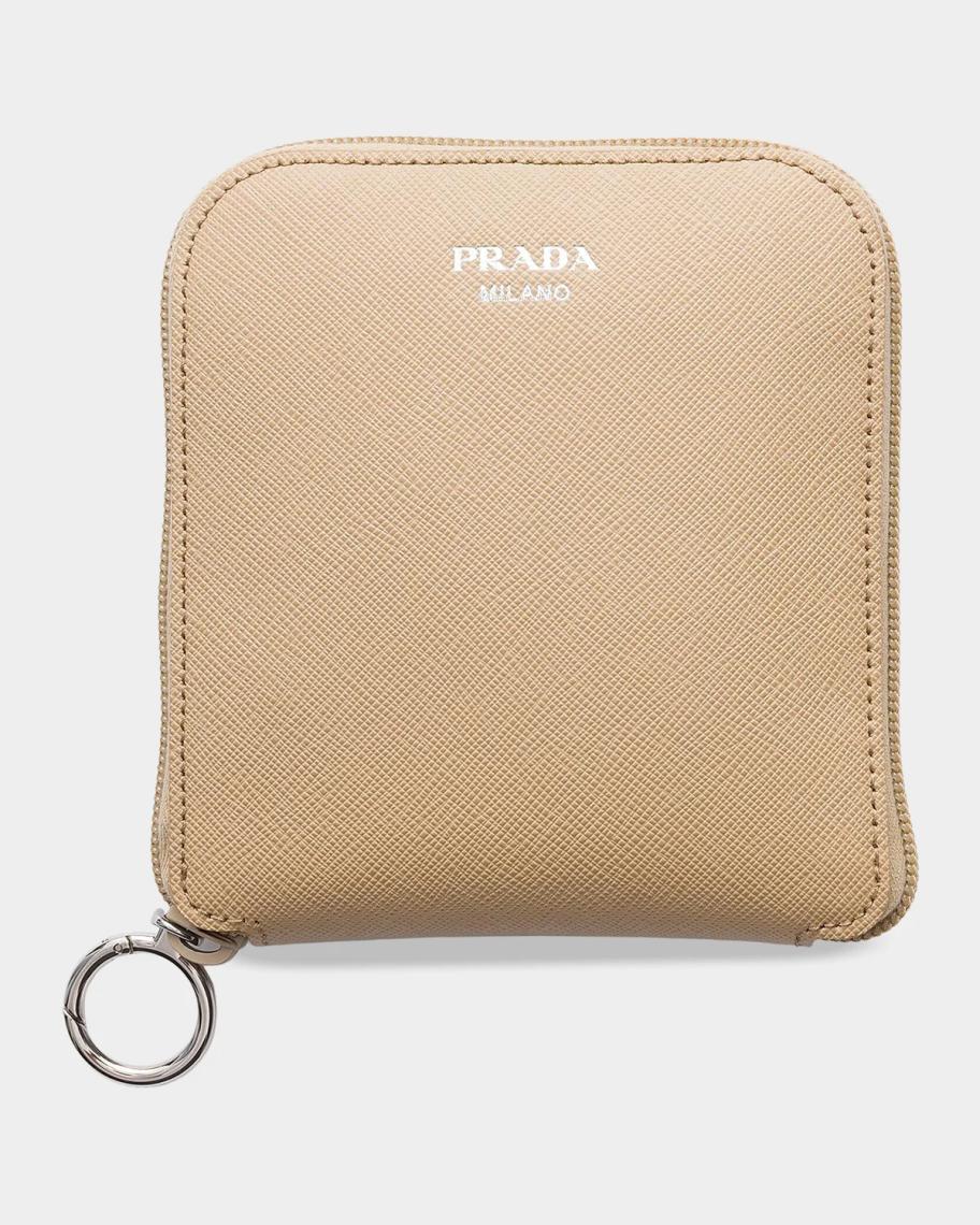 Saffiano Leather Pendant with Re-Nylon Tote Bag