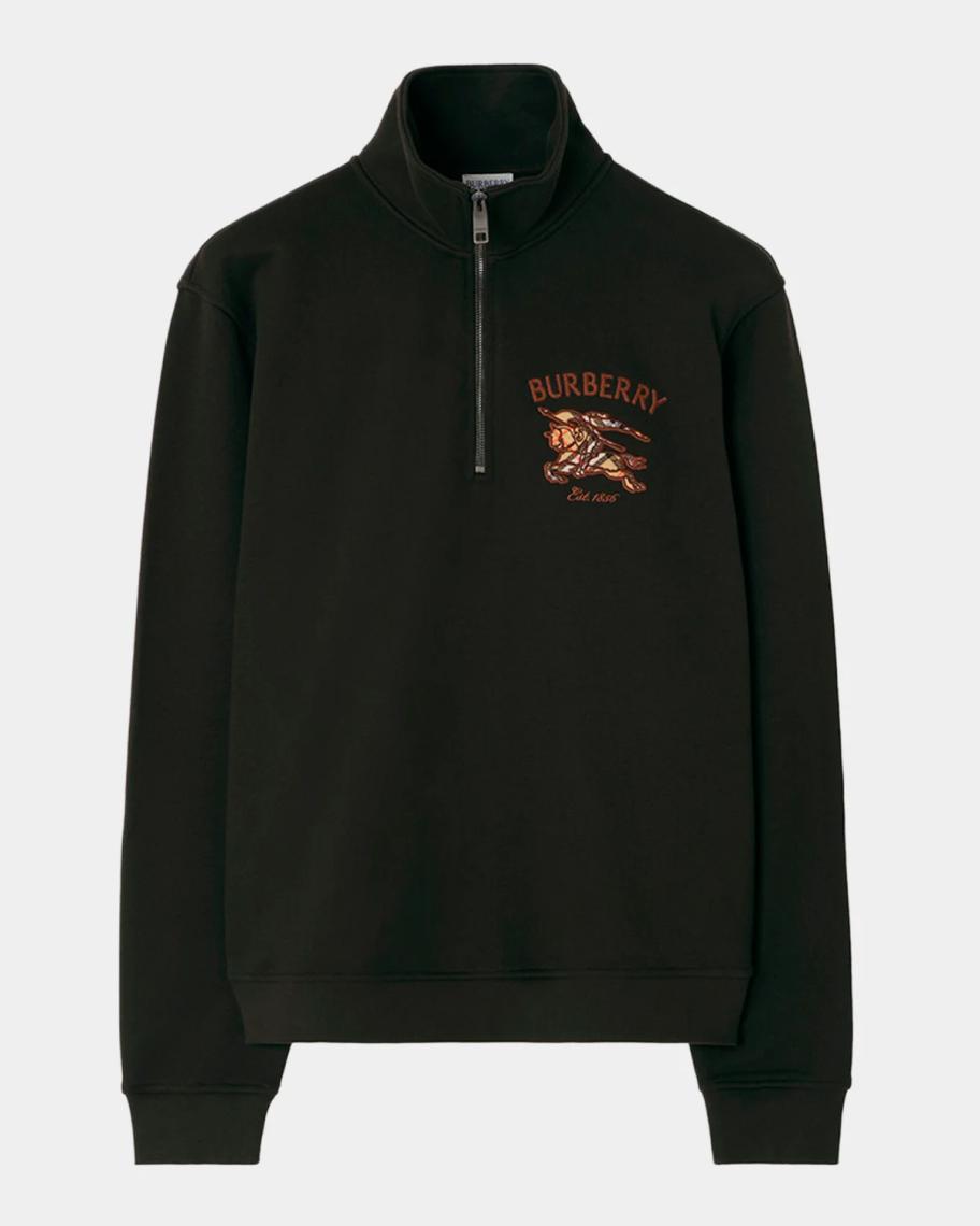 Burberry Jacob EKD Cotton Half-Zip Sweatshirt | Neiman Marcus
