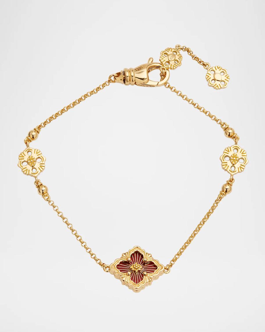 Buccellati Opera Tulle 18K Yellow Gold Red Enamel Bracelet, 16cm ...