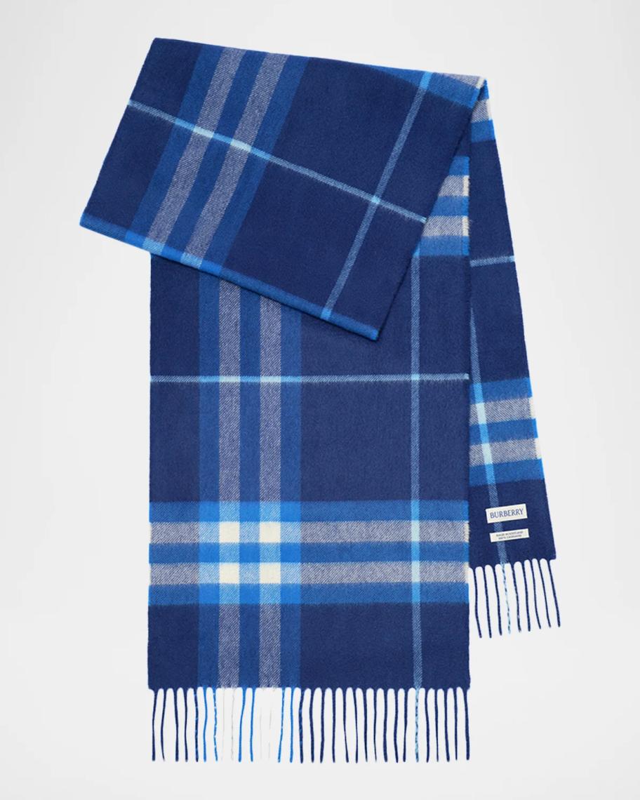 Burberry Men's Check Cashmere Scarf | Neiman Marcus