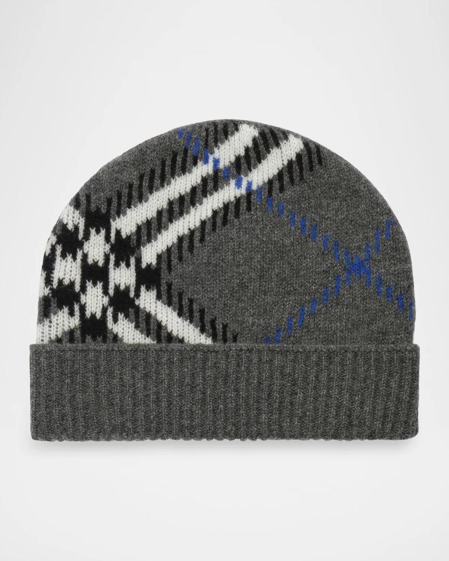 Burberry Men's Check Cashmere-Blend Beanie | Neiman Marcus