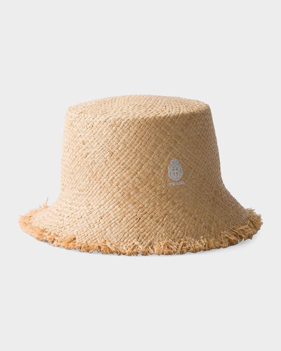 プラダ ラフィア バケットハット Prada Raffia Bucket Hat | Neiman Marcus