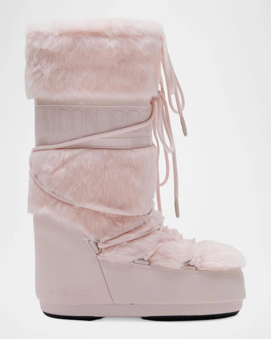 Moon Boot Icon Faux-Fur Snow Boots | Neiman Marcus