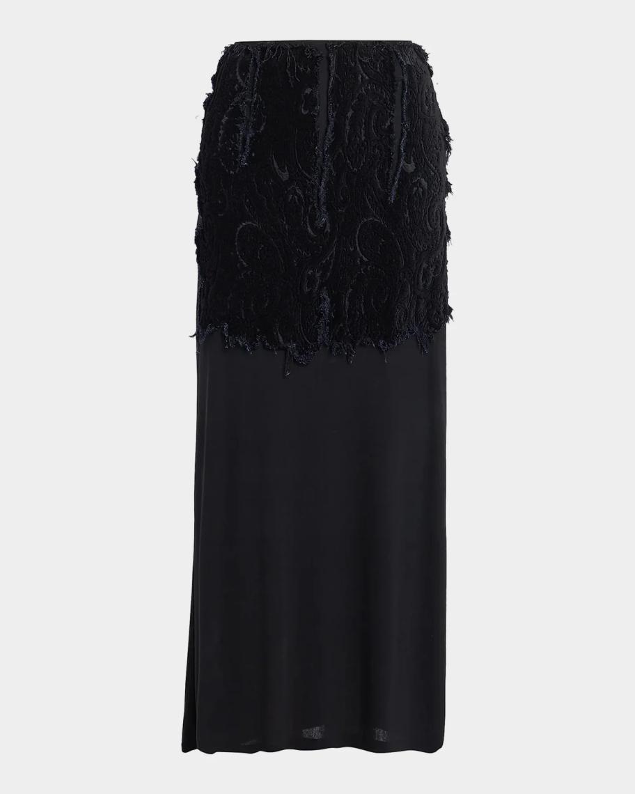 MM6 Black Paneled Midi Skirt レース MM6 Maison Margiela Textured Paisley Maxi Skirt | Neiman Marcus