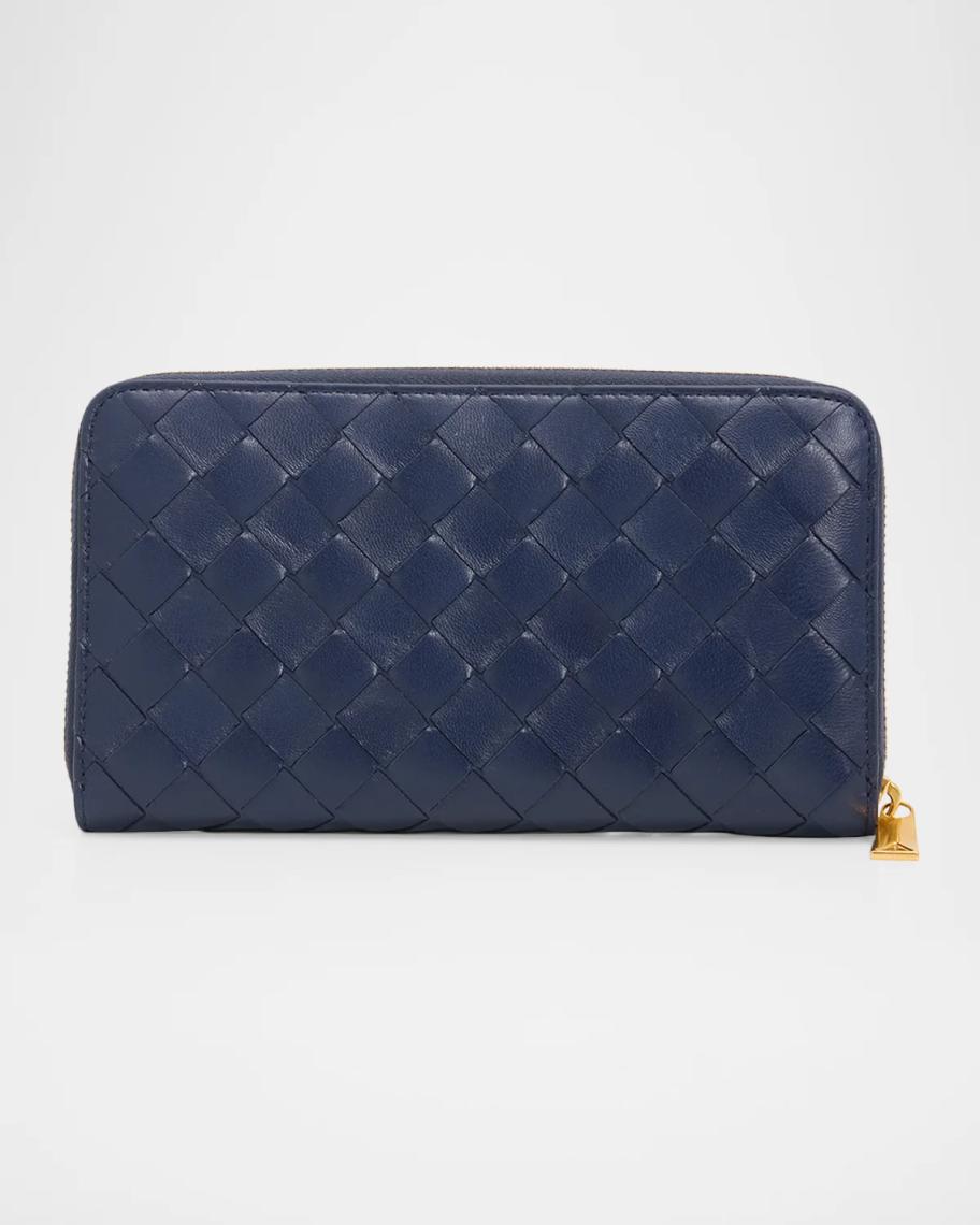 Bottega Veneta Large Zip-Around Leather Wallet | Neiman Marcus