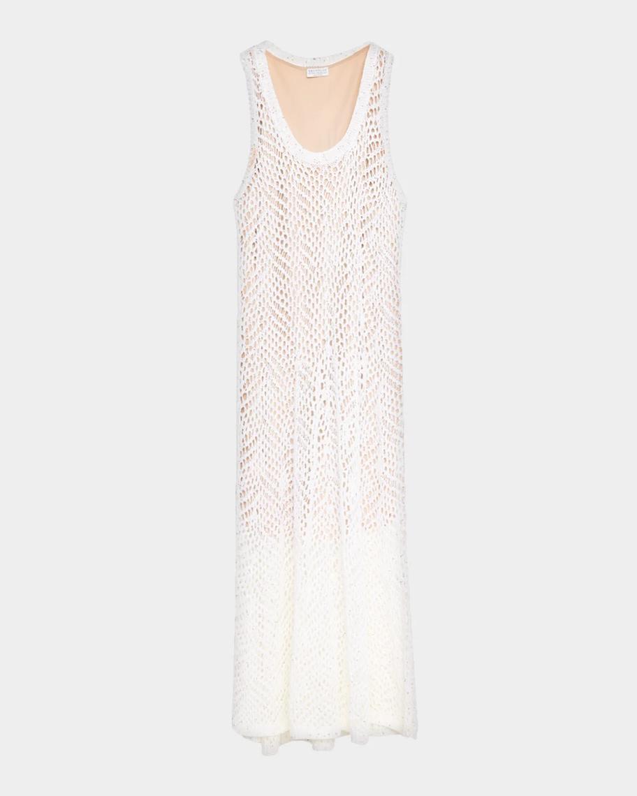 BRUNELLO CUCINELLI ノースリーブ チュニック Brunello Cucinelli Linen Diamante Crochet Sleeveless Midi Dress