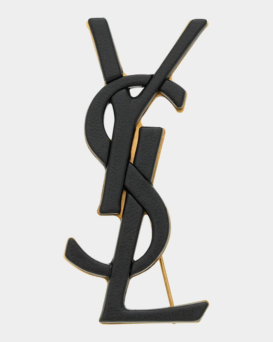 アクセサリー  SAINT LAURENT Brooch Saint Laurent YSL Leather-Covered Brooch | Neiman Marcus