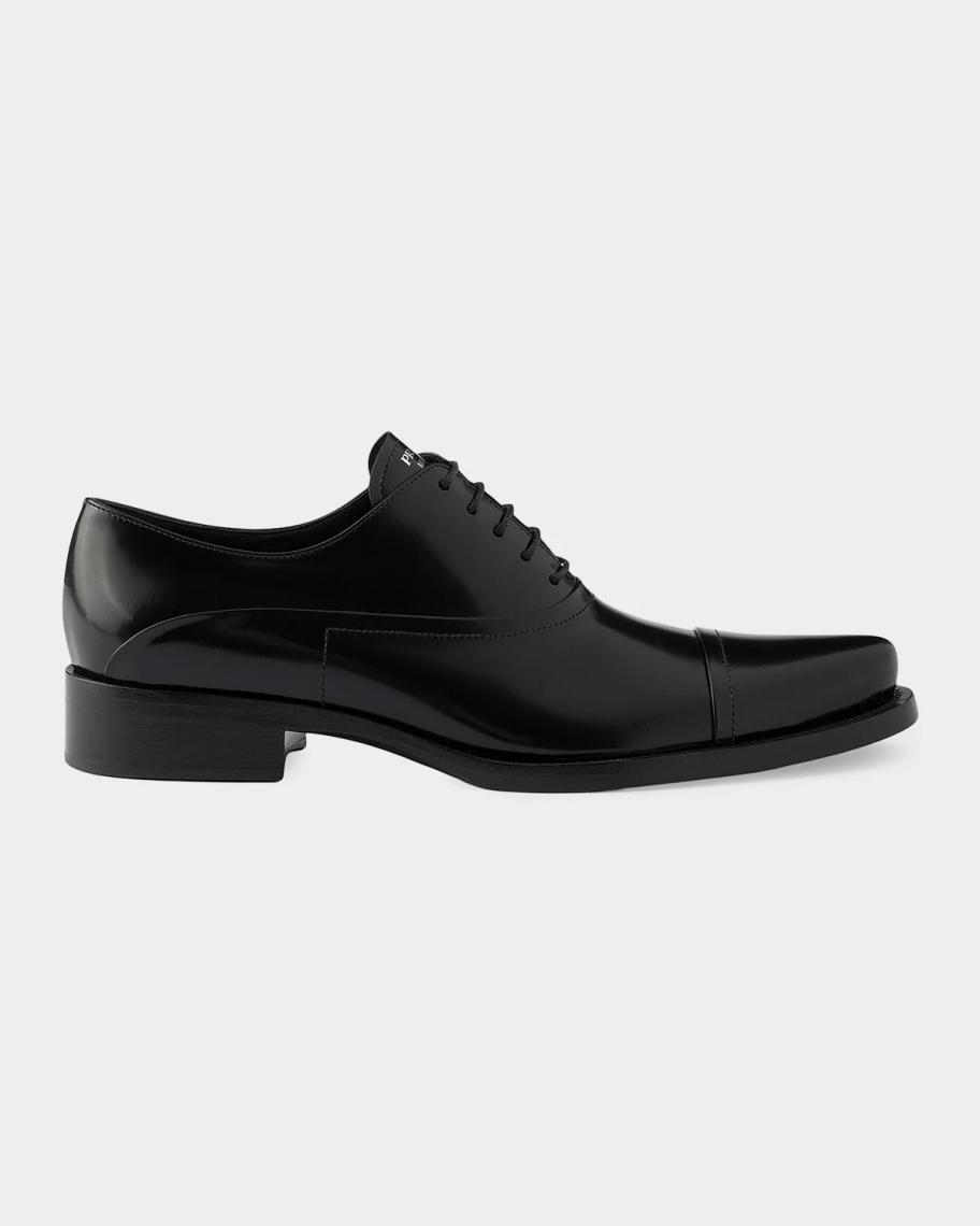 靴 PRADA Brushed Leather Business Shoes Prada Brushed Leather Oxfords | Neiman Marcus