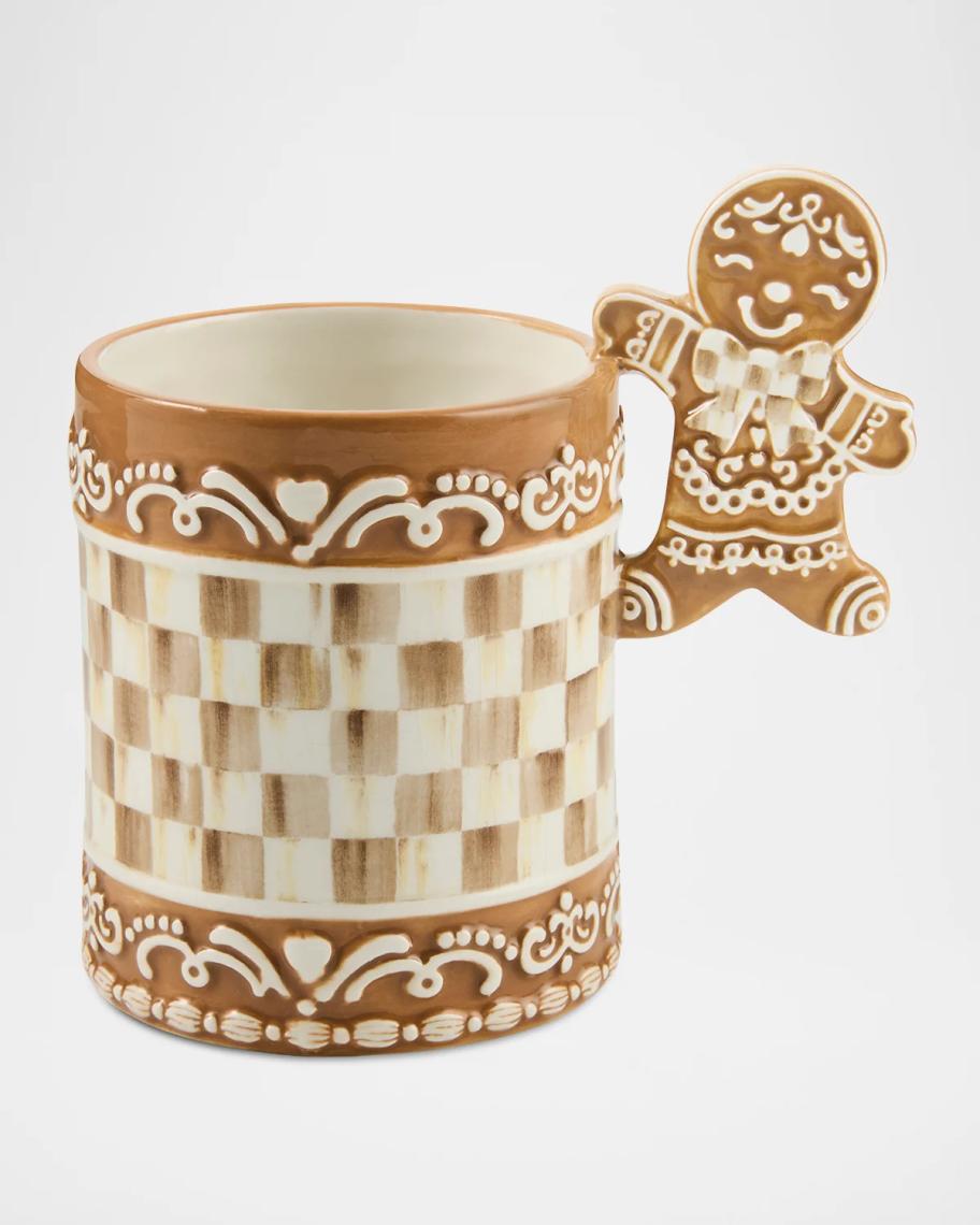 MacKenzie-Childs Mocha Check Coffee Cup | Neiman Marcus