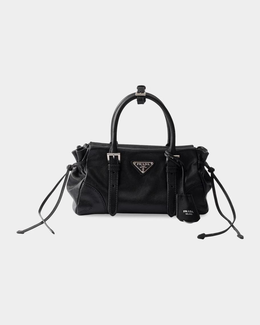 Prada Karin Small Leather Top Handle Bag | Neiman Marcus
