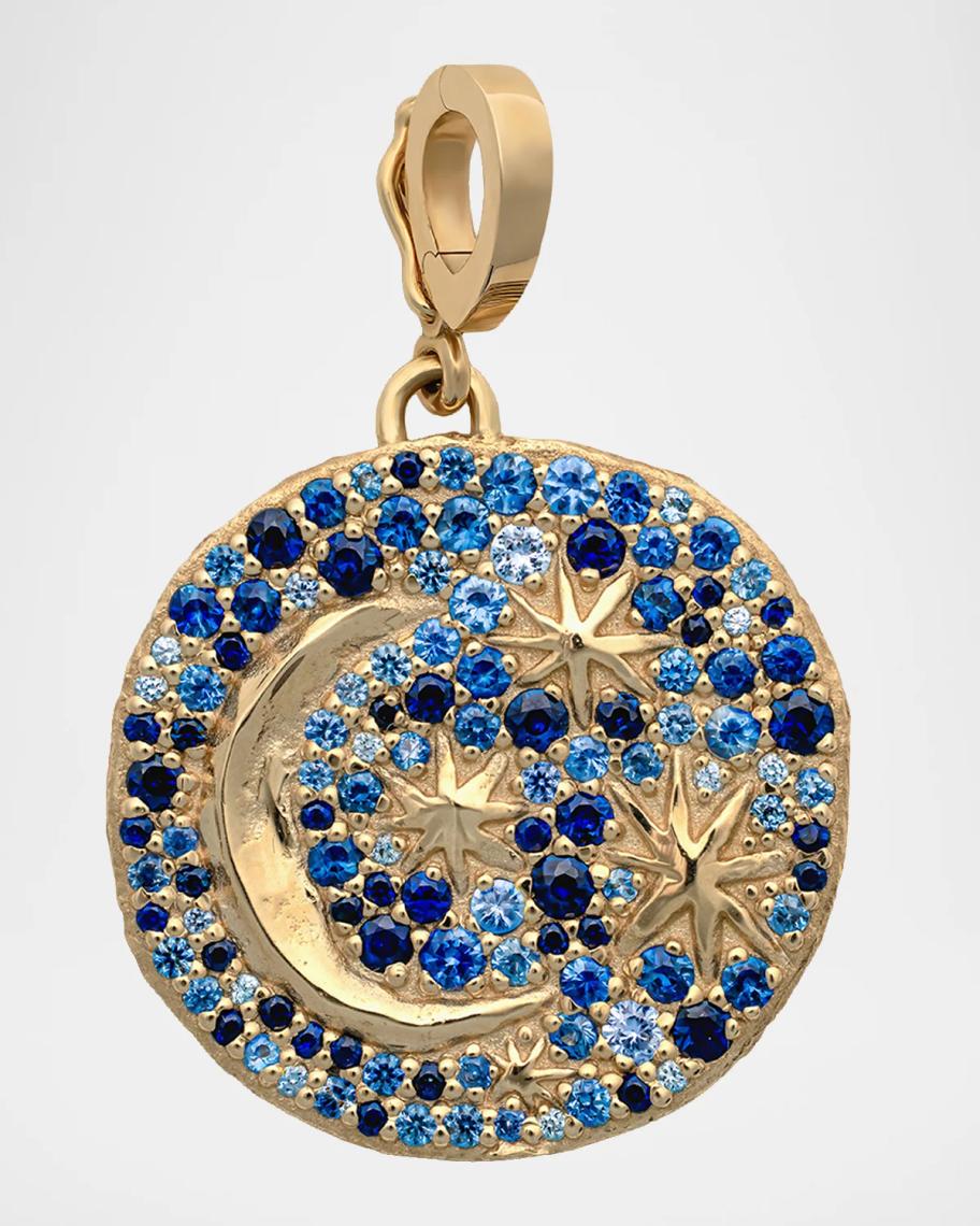 AZLEE 18K Cosmic Dreams Medium Sapphire Coin Pendant | Neiman Marcus
