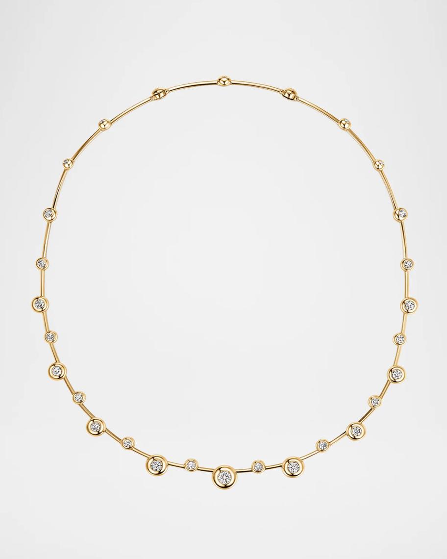 Hearts on Fire Dream 18K Yellow Gold Floating Diamond Bezel Necklace ...