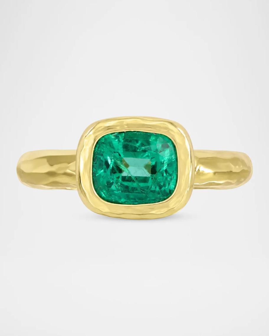 Octavia Elizabeth 18K The Beatrice Cushion-Cut Emerald Ring | Neiman Marcus