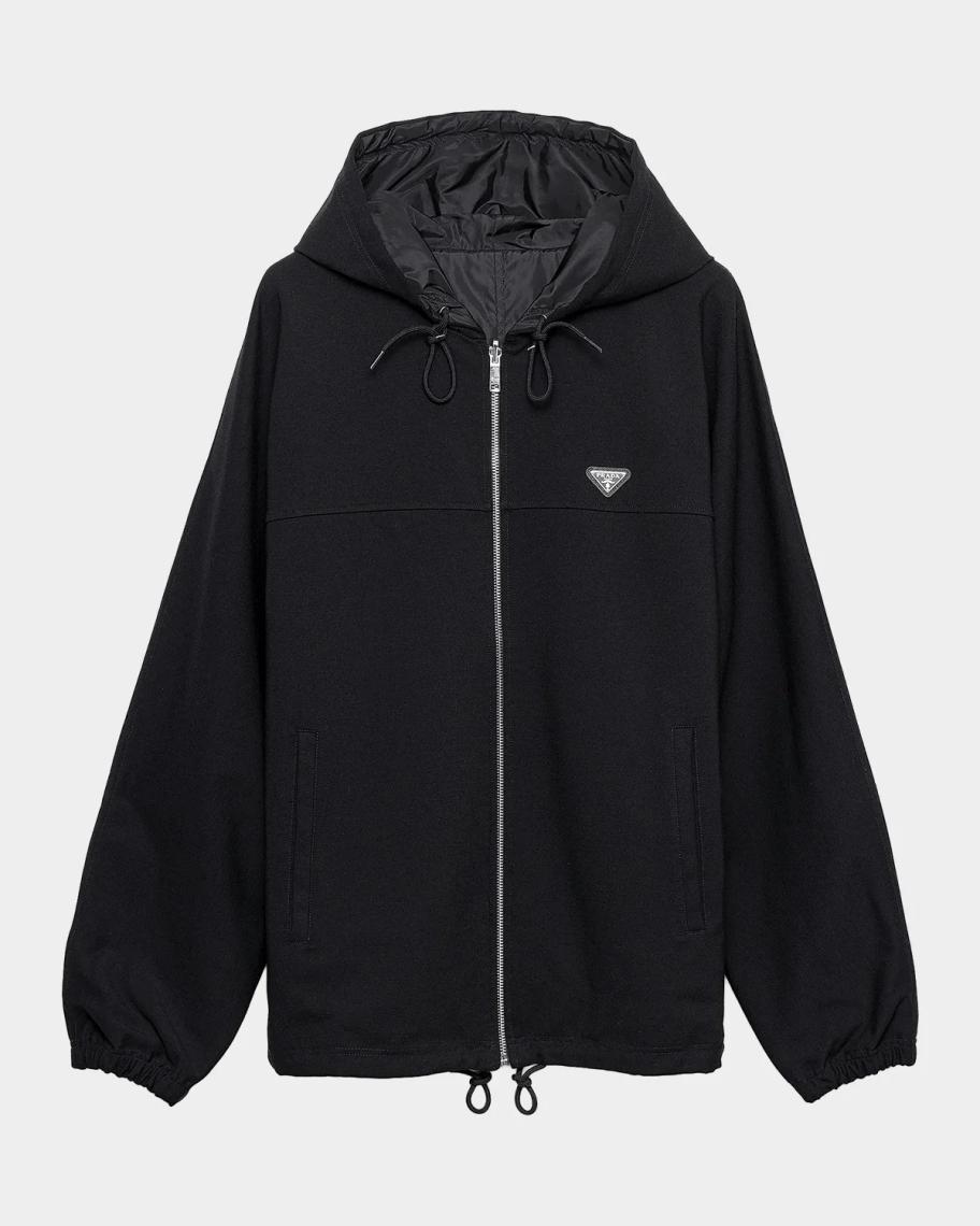 Prada Men's Technical Fleece Hoodie Jacket | Neiman Marcus