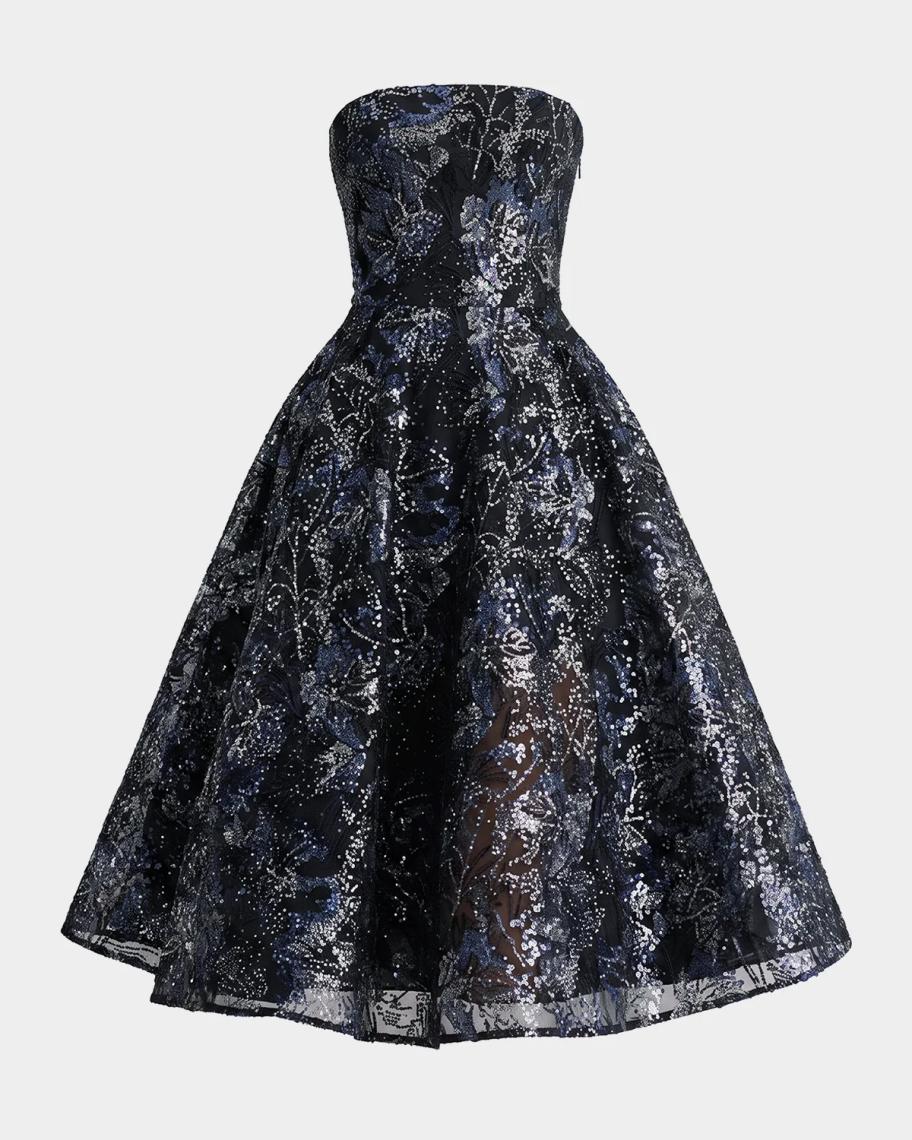 HELSI Florence Sequined Corset Midi Dress | Neiman Marcus