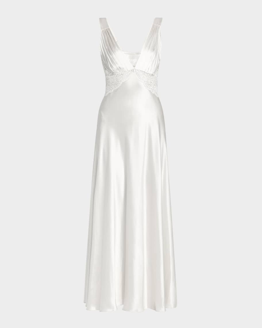Bijoux Lace-Inset Silk Gown | Elegant Evening Wear