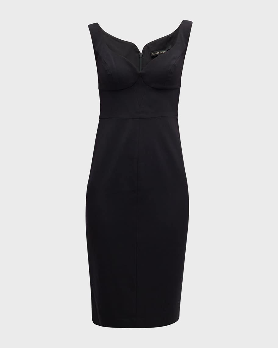 green emerald velvet dress Georgie Sweetheart A-Line Satin Midi Dress main image 1
