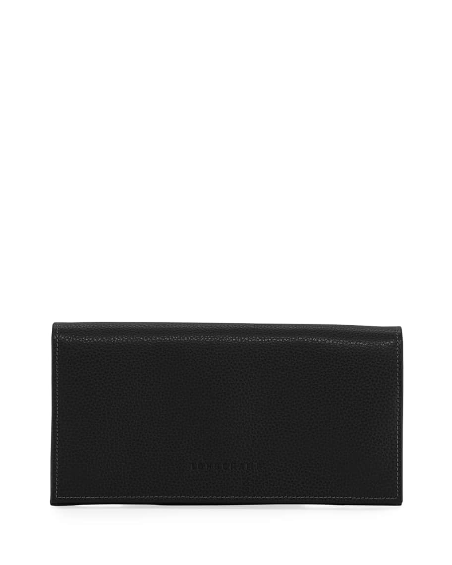 Longchamp Le Foulonne Pebbled Leather Wallet | Neiman Marcus