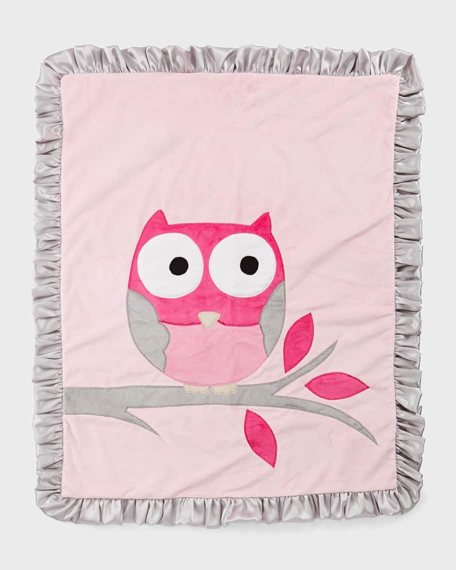 Boogie Baby It's a Hoot Plush Blanket, Pink | Neiman Marcus