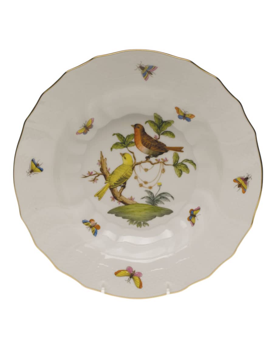 Herend Rothschild Bird Motif 5 Rim Soup Bowl