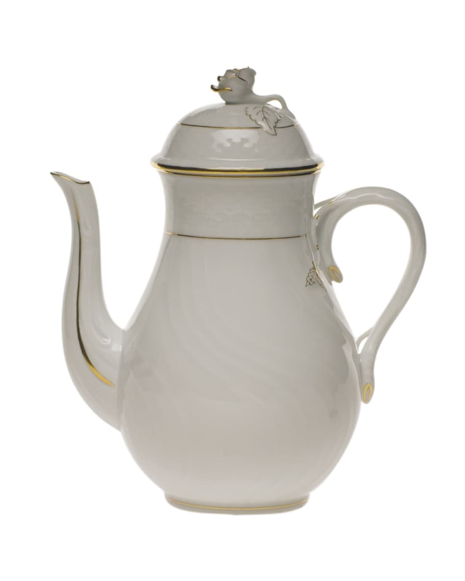Herend - Golden Edge - Coffee Pot with Rose
