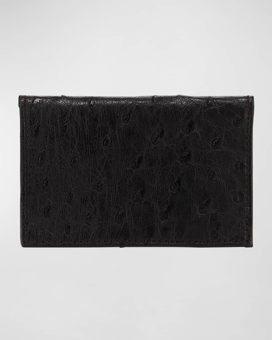 Abas Ostrich Bi-Fold Card Case | Neiman Marcus