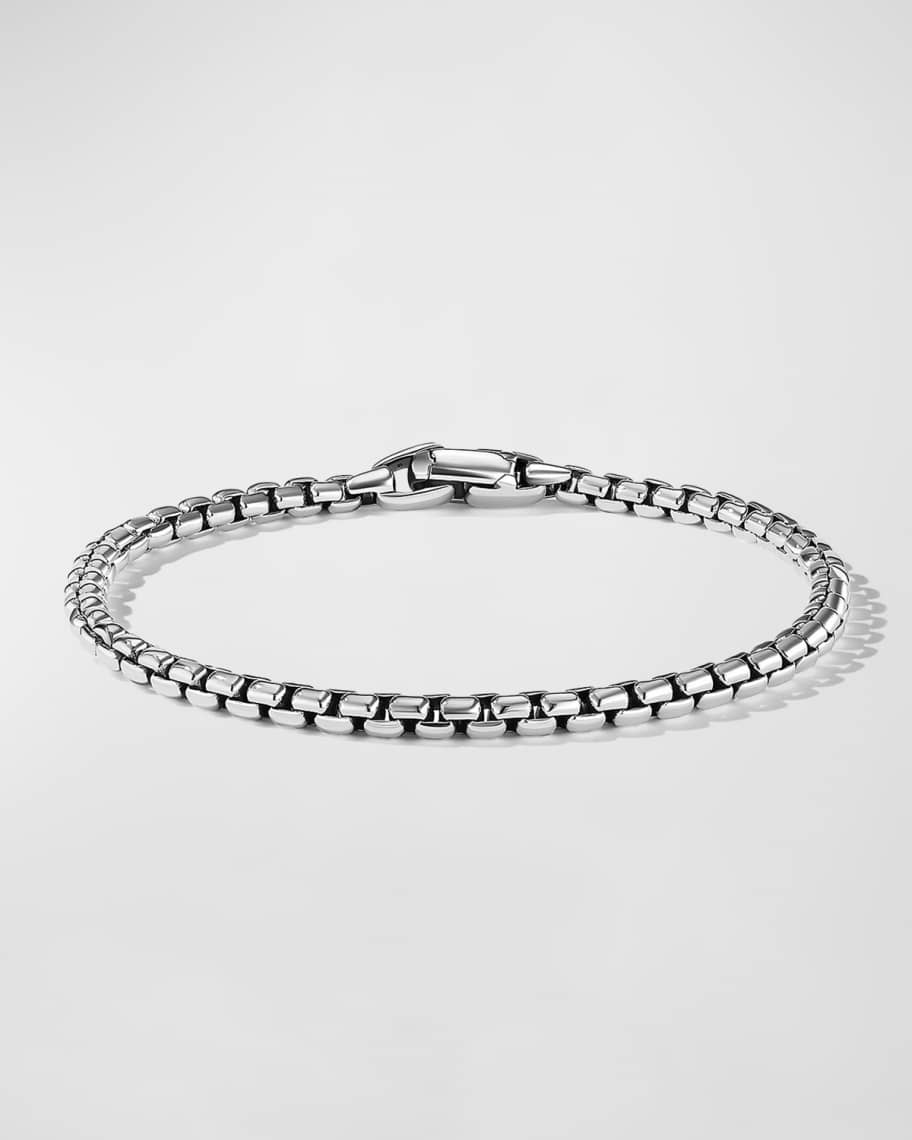 David Yurman Men's Box Chain Bracelet in Silver, 4mm | Neiman Marcus